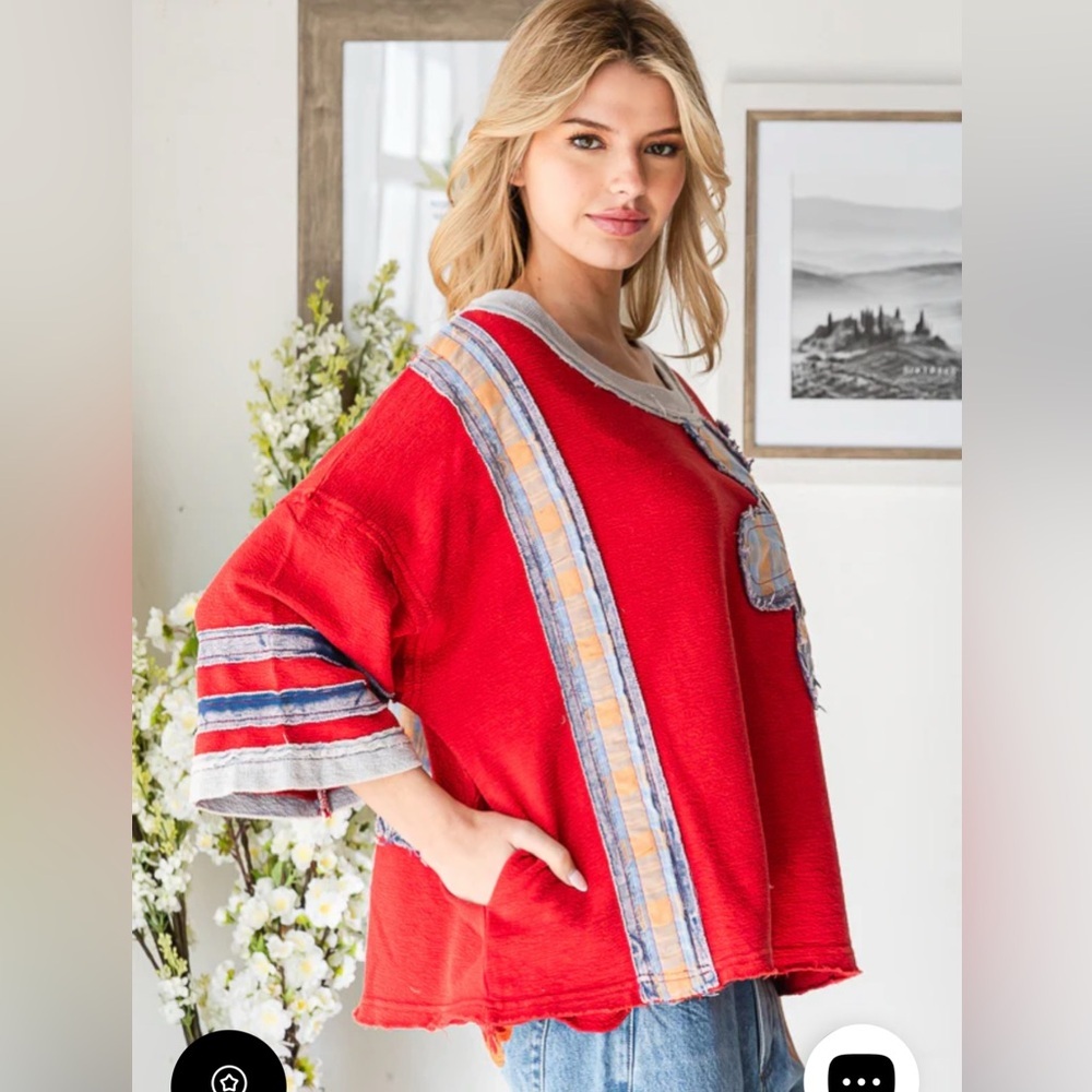 Oli & Hali WASHED FLOWER PATCHWORK OVERSIZED KNIT… - image 2